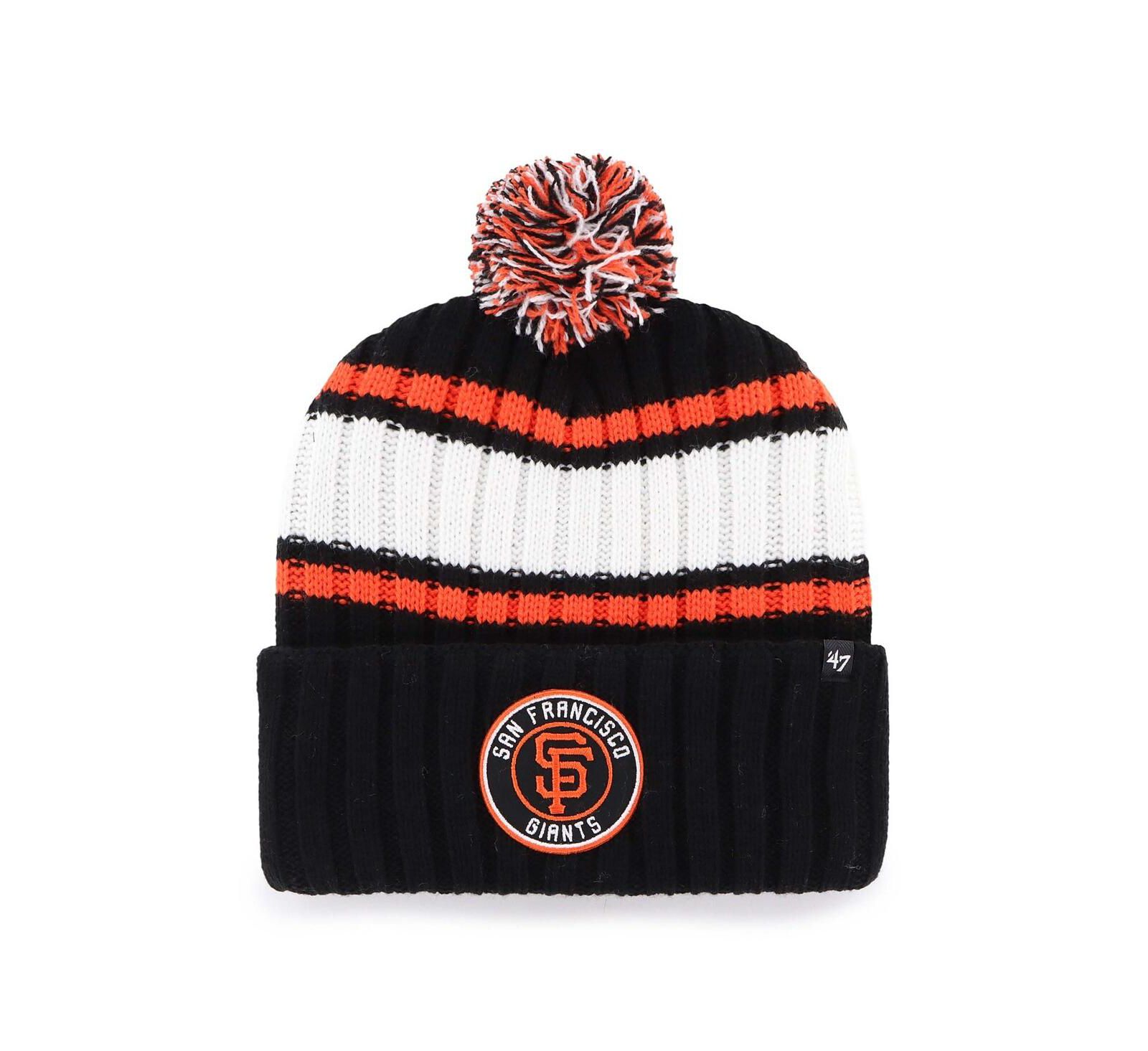 '47 Brand Мужская вязаная шапка Plateau Cuffed с помпоном цвета Black (San Francisco Giants)
