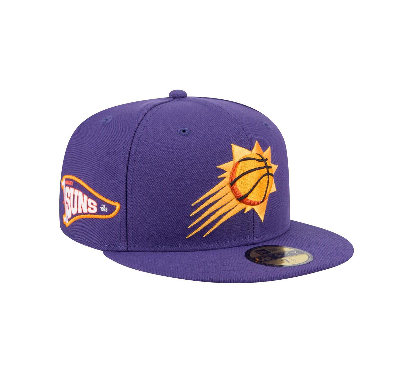 Мужская кепка New Era Purple Phoenix Suns Throwback Pennant 59FIFTY Fitted