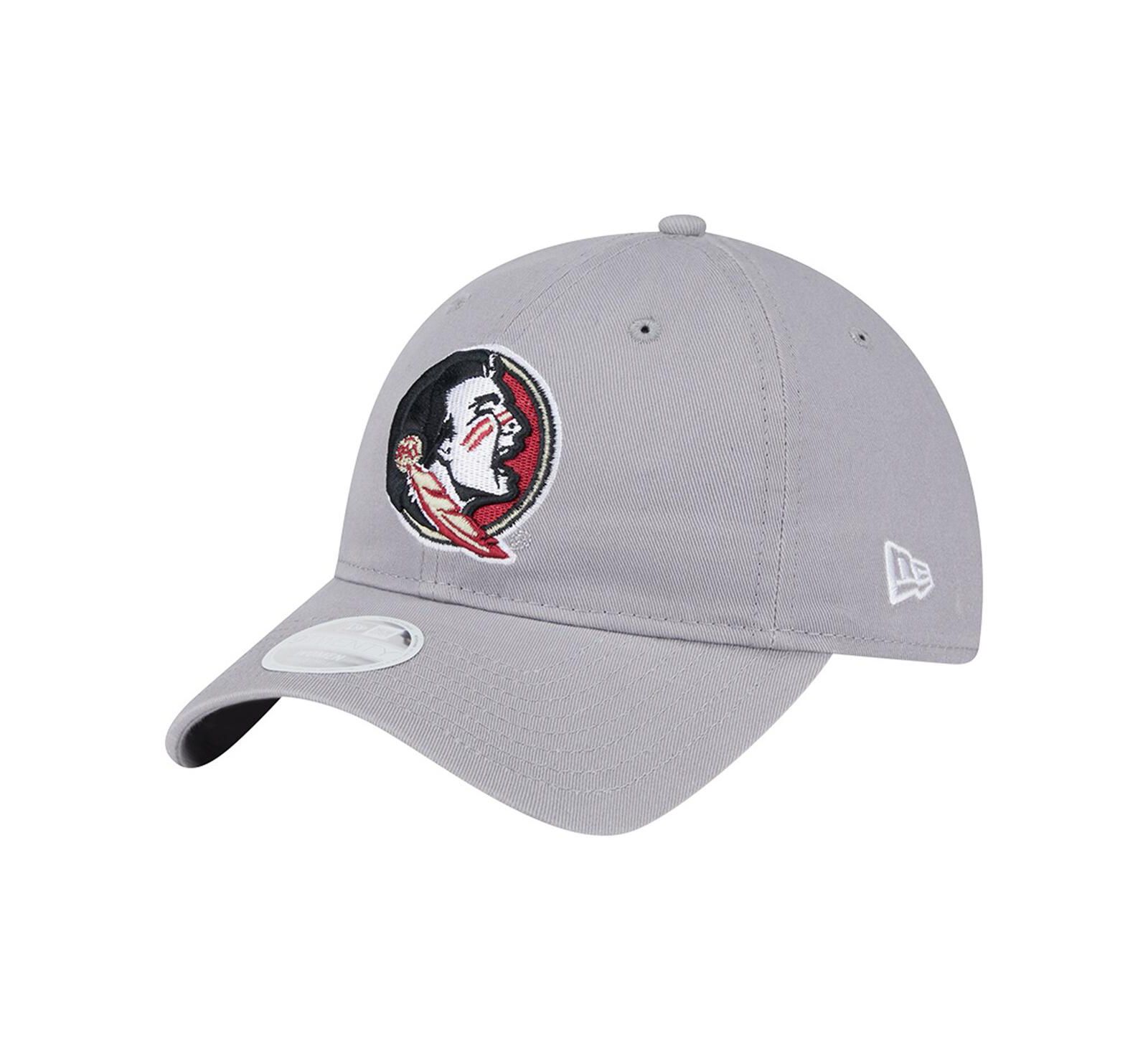 Женская регулируемая кепка New Era Gray Florida State Seminoles Logo 9TWENTY