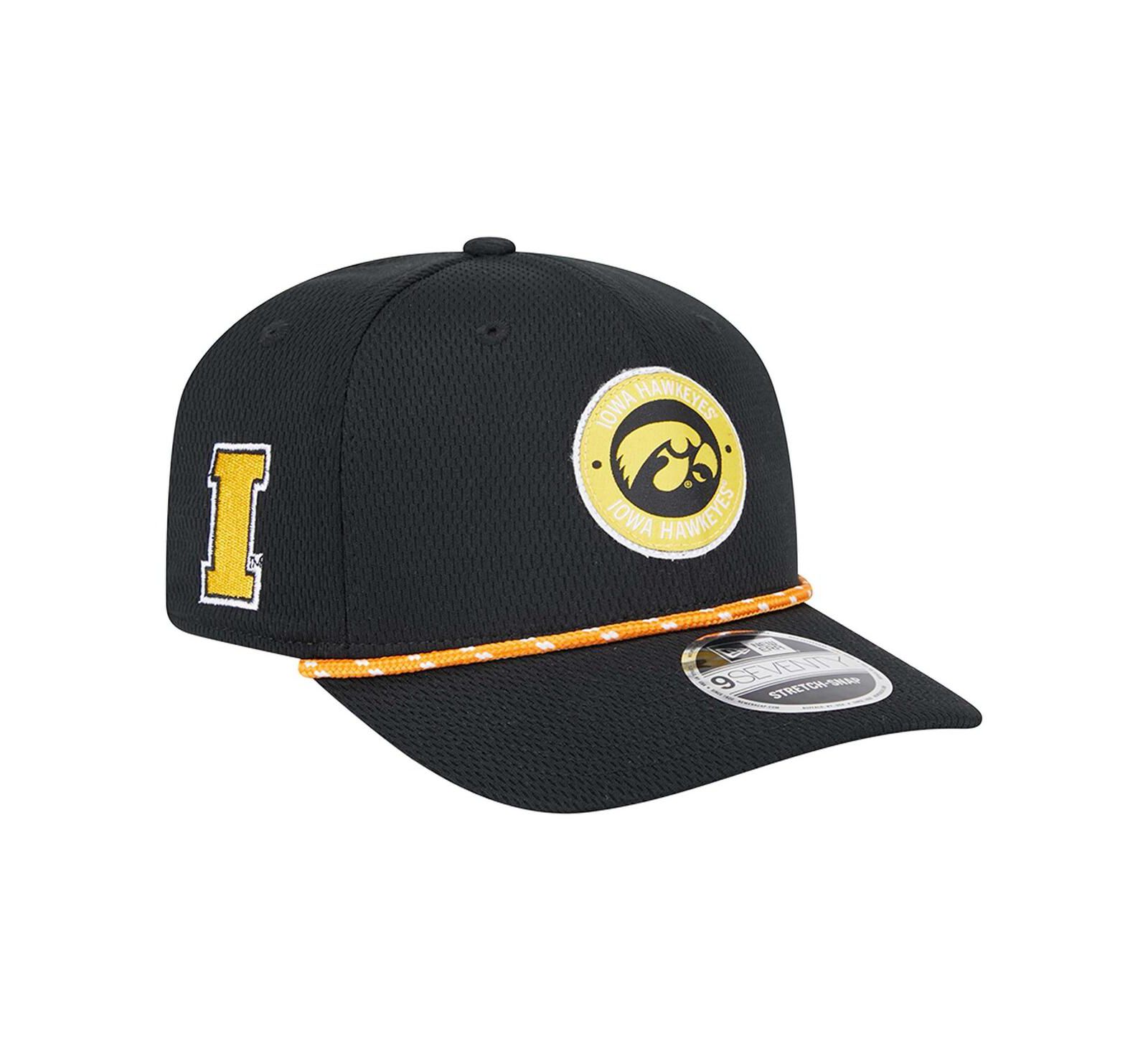 Мужская бейсболка New Era Iowa Hawkeyes COOLERA 9SEVENTY Rope Stretch-Snap Black