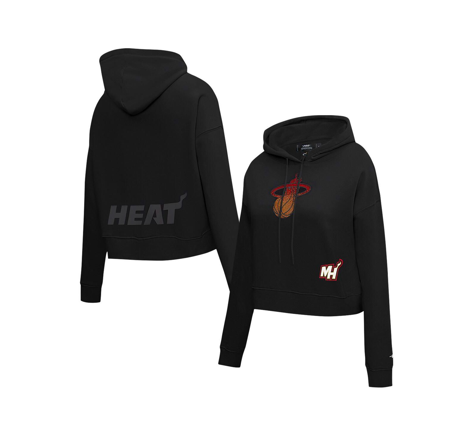 Женское укороченное худи Pro Standard Miami Heat Jewels Black