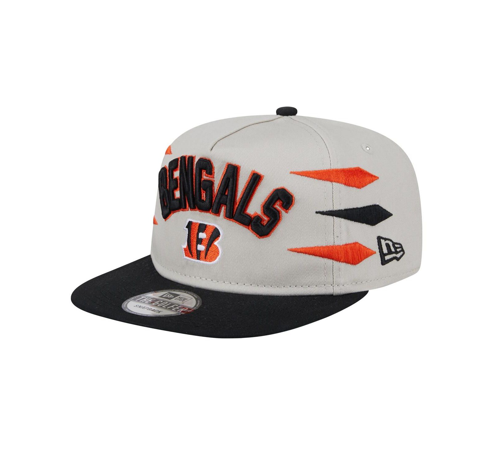 New Era Men's Stone/Orange Cincinnati Bengals Athletic Golfer Snapback Hat