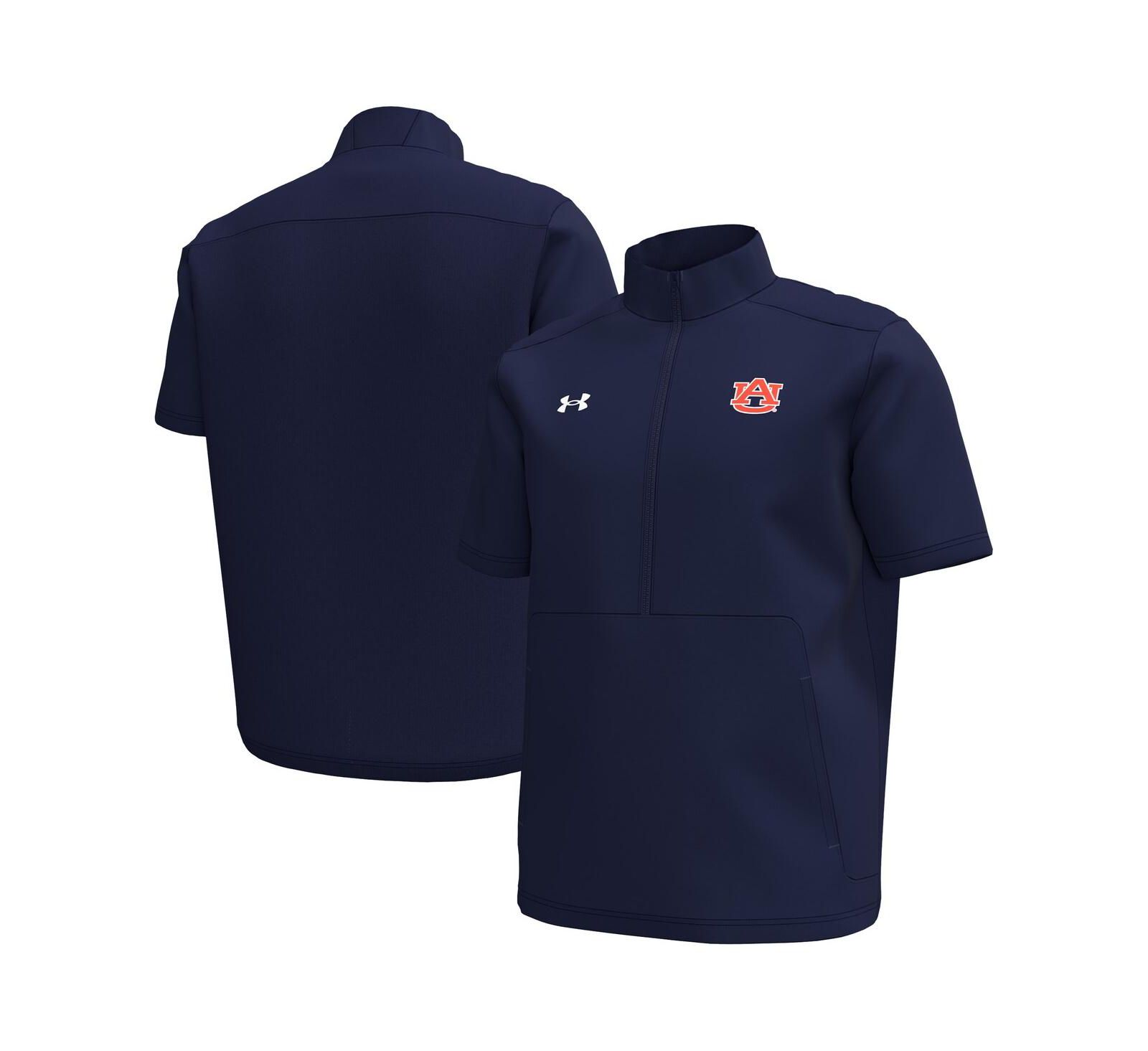 Under Armour Men's Navy Auburn Tigers Motivate Quarter-Zip Short Sleeve T-Shirt