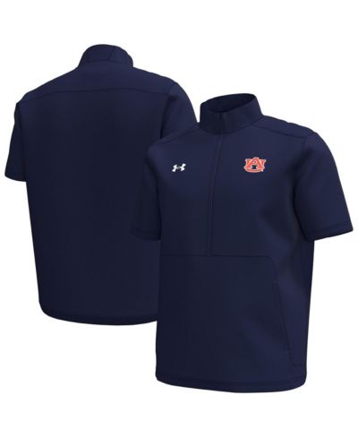 Under Armour Мужская футболка с коротким рукавом и молнией Quarter-Zip Navy Auburn Tigers Motivate