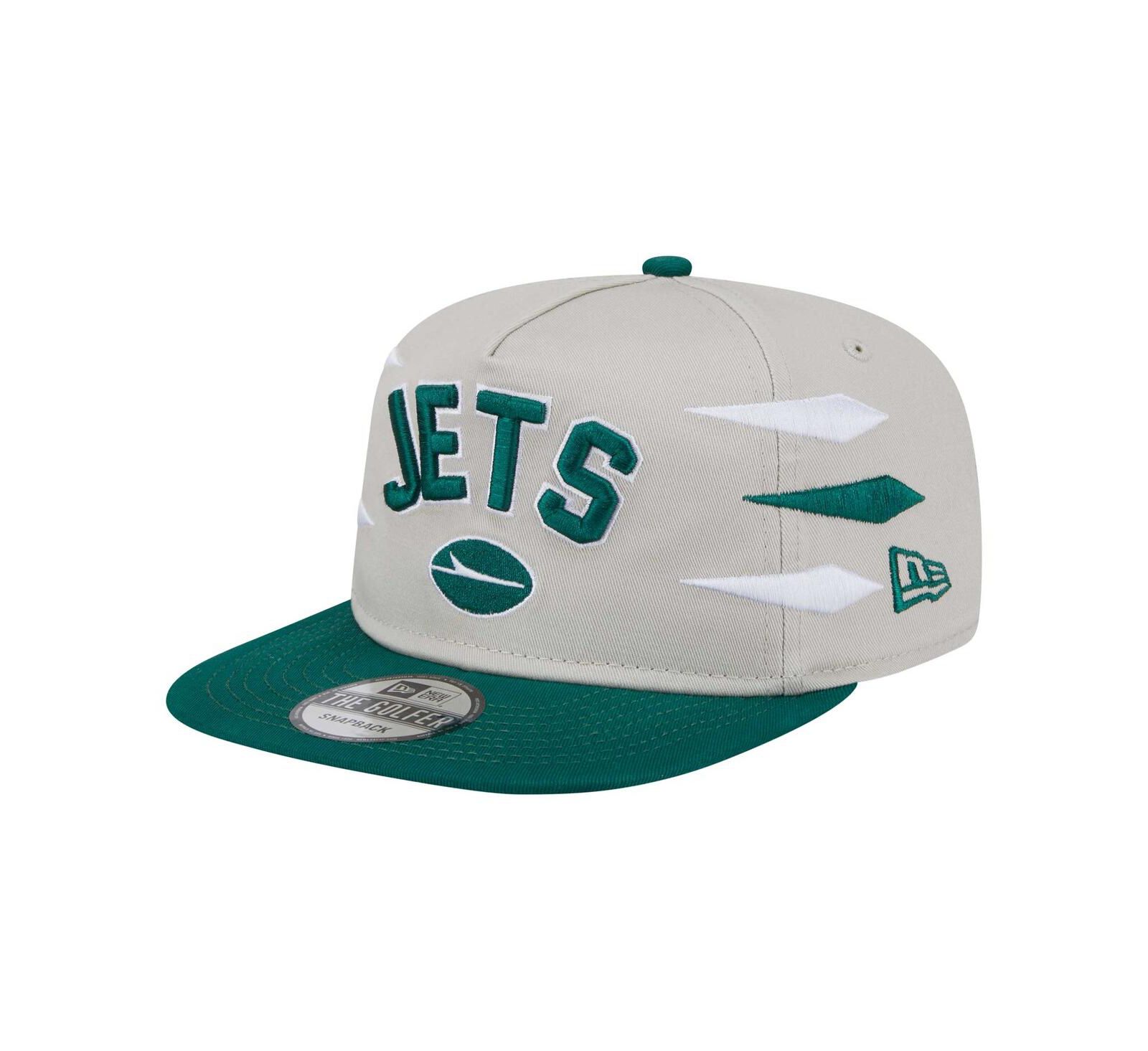 New Era Men's Stone/Green New York Jets Athletic Golfer Snapback Hat