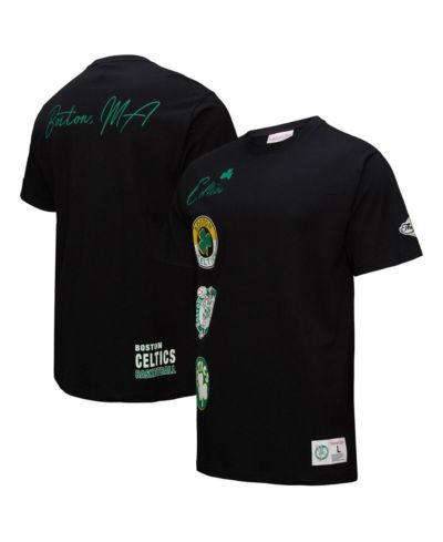 Mitchell & Ness Men's Black Boston Celtics Black Out Collection Vintage Premium T-Shirt