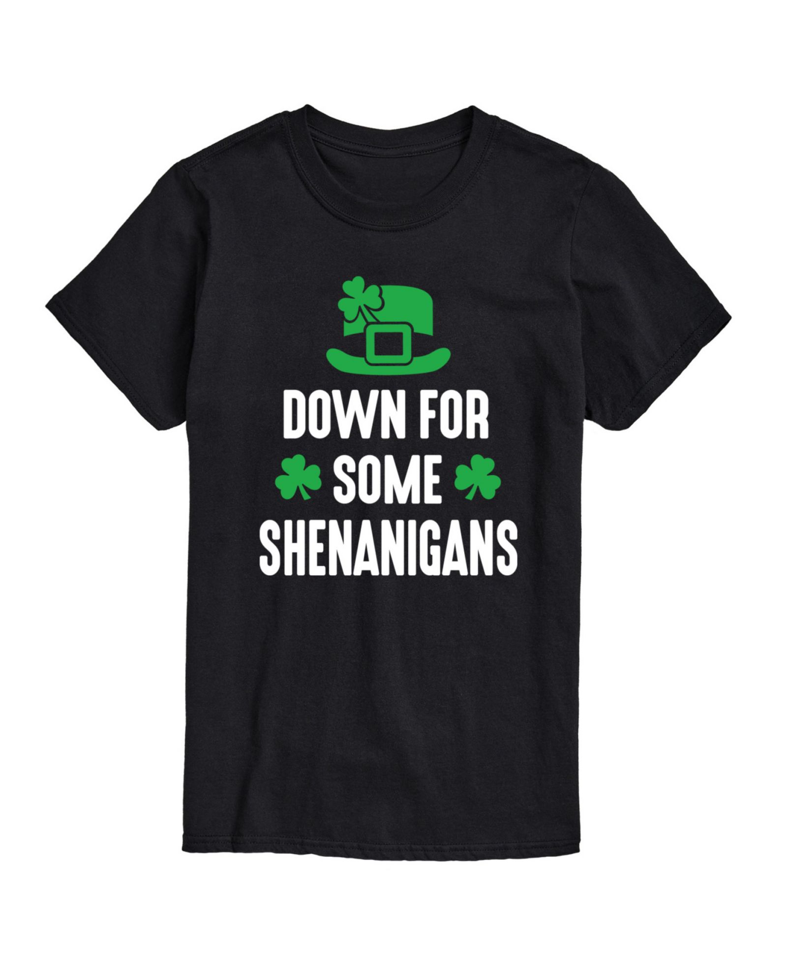 AIRWAVES Men's St Patrick's Down For Shenanigans Short Sleeve T-Shirt