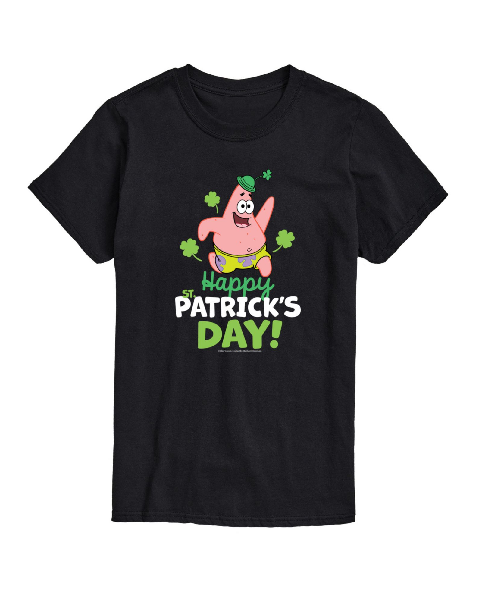 AIRWAVES Men's SpongeBob SquarePants Happy Patrick's Day Short-Sleeve T-Shirt