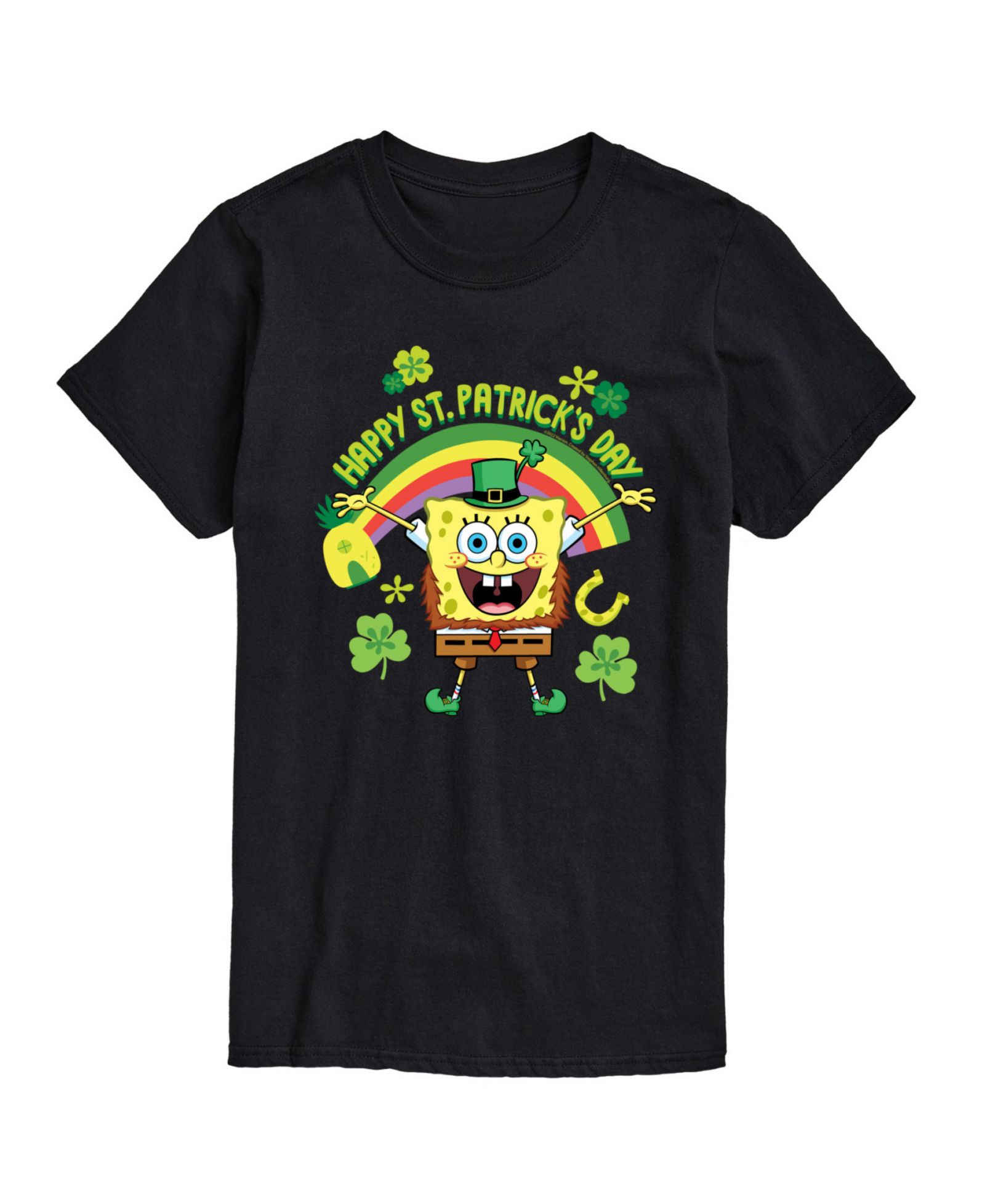 AIRWAVES Men's SpongeBob SquarePants St Patrick's Day Short Sleeve T-Shirt