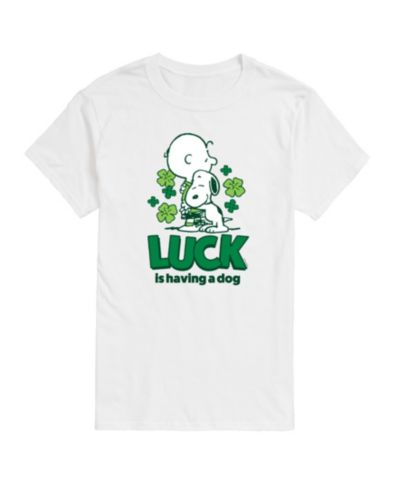AIRWAVES Men's Peanuts Luck Is Having a Dog Short Sleeve T-Shirt