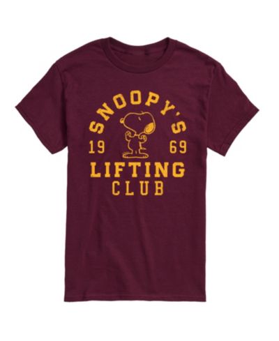 AIRWAVES Men's Peanuts Snoopy's Lifting Club Short Sleeve T-Shirt