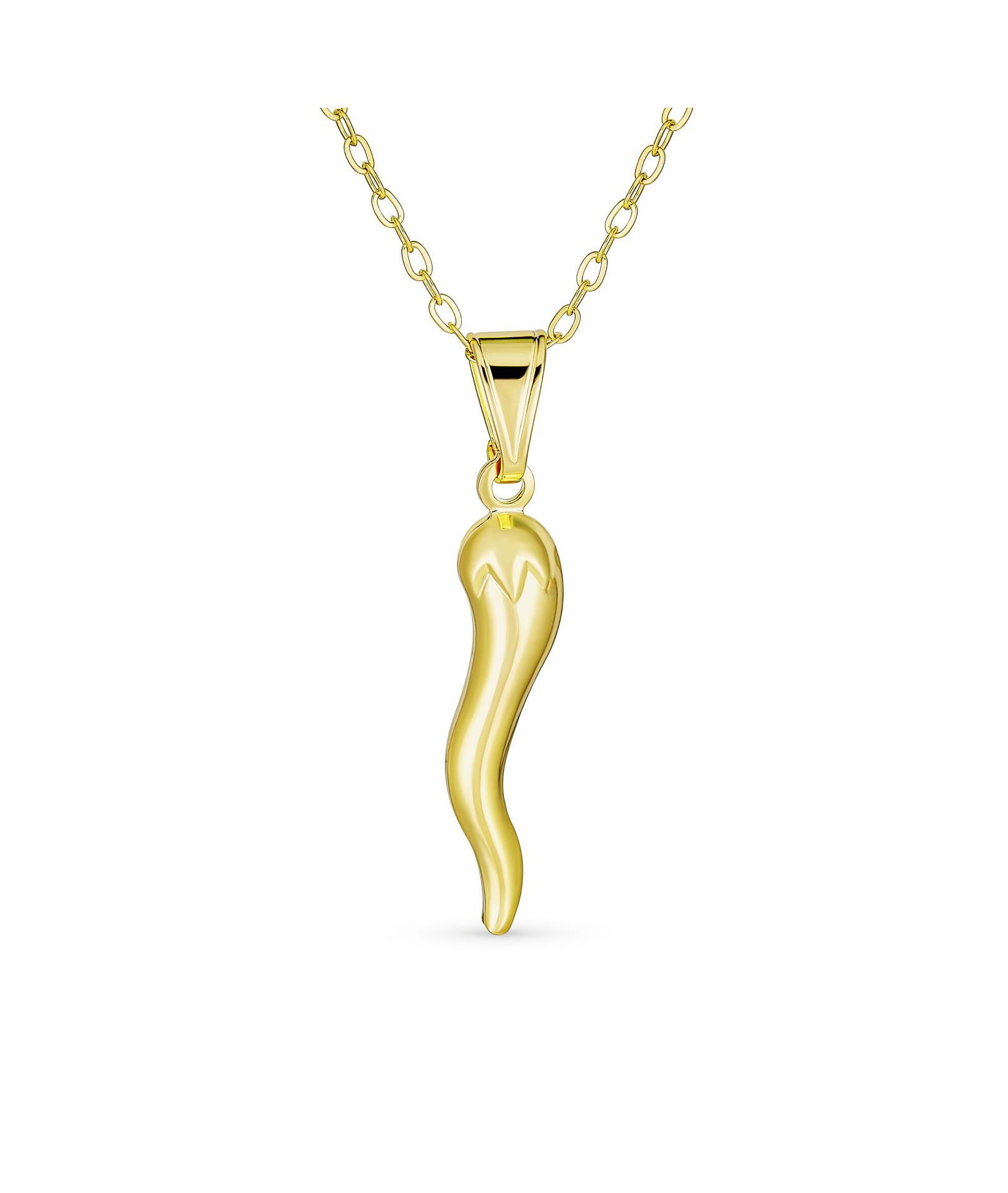 Bling Jewelry Подвеска-амулет в виде чили перца из стерлингового серебра с цепочкой 18"