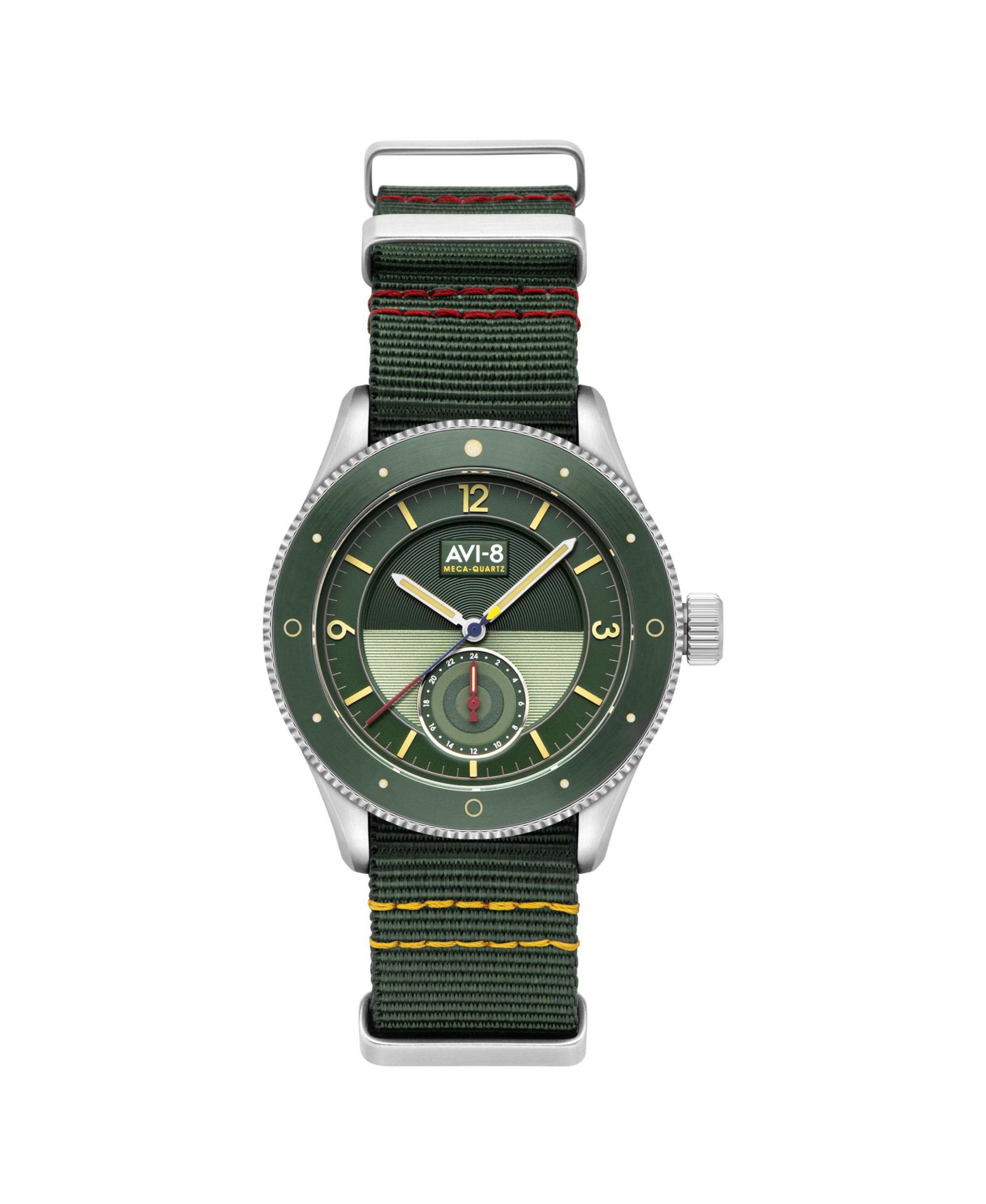 AVI-8 Мужские часы Flyboy Airmaster Sector Meca-Quartz, зеленый нейлоновый ремешок, 40mm