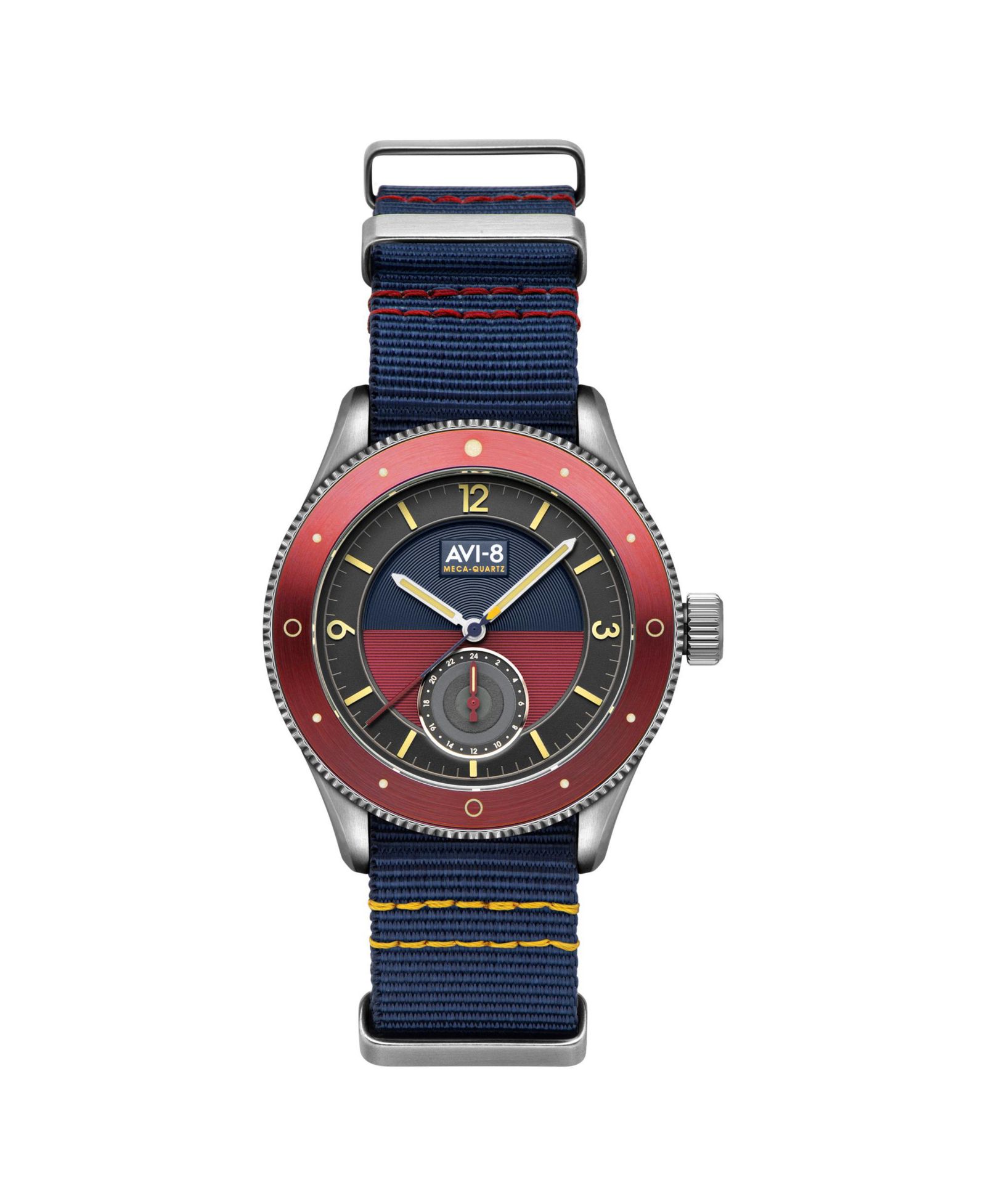 AVI-8 Men's Flyboy Airmaster Sector Meca-Quartz Blue Nylon Strap Watch, 40mm