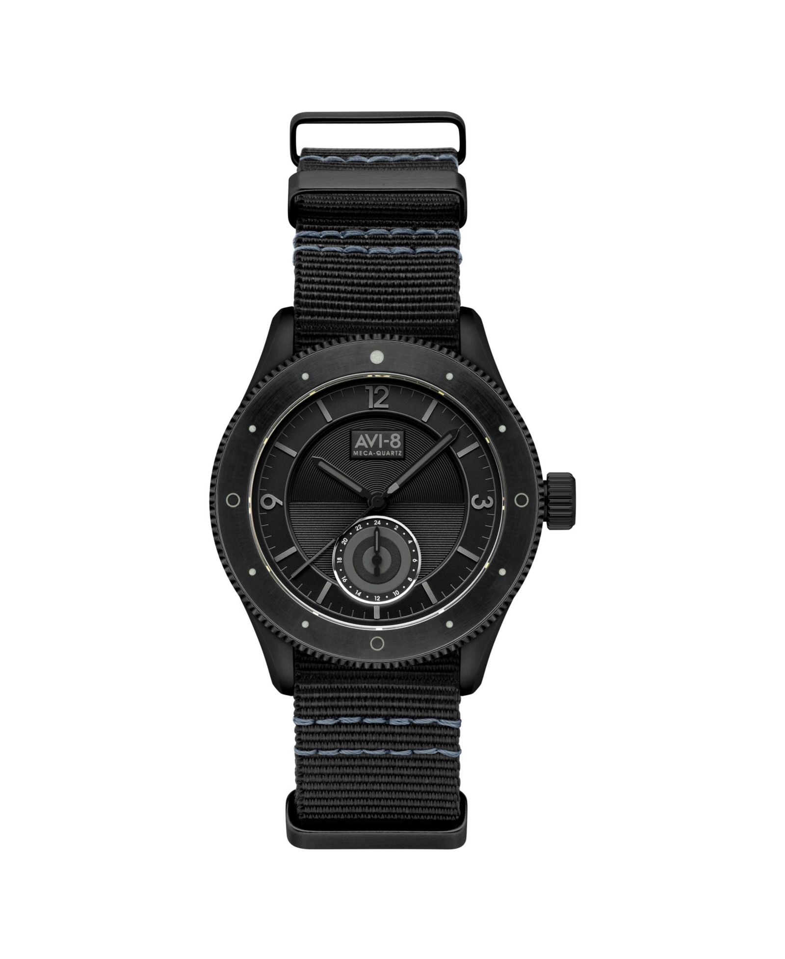 AVI-8 Мужские часы Flyboy Airmaster Sector Meca-Quartz, черный нейлоновый ремешок, 40mm
