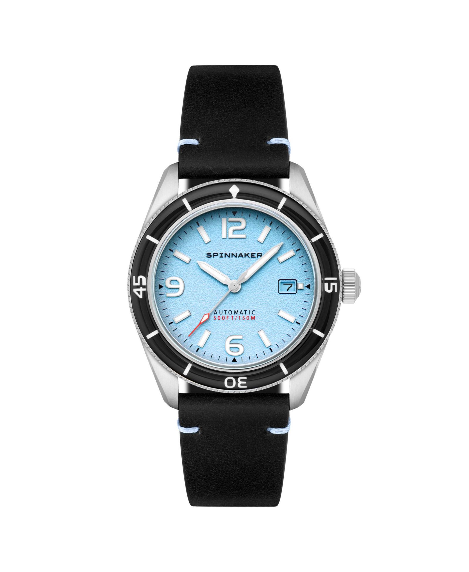 Spinnaker Men's Fleuss Automatic Black Leather Strap Watch, 43mm