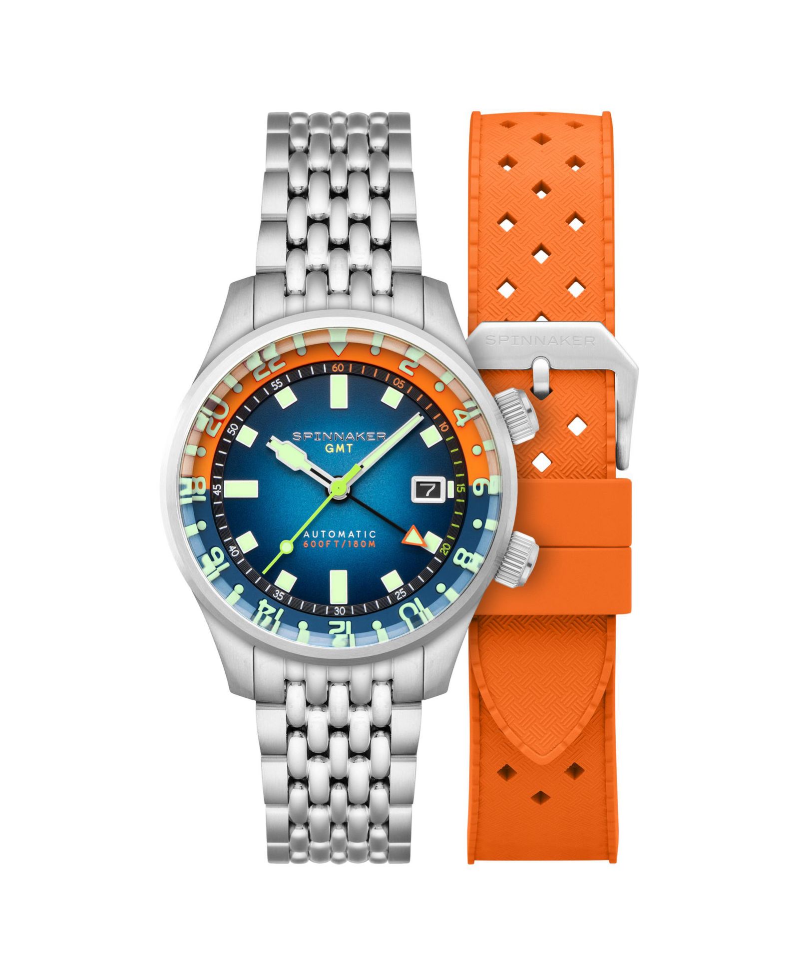 Мужские часы Spinnaker Bradner GMT Automatic Stainless Steel Bracelet 42mm