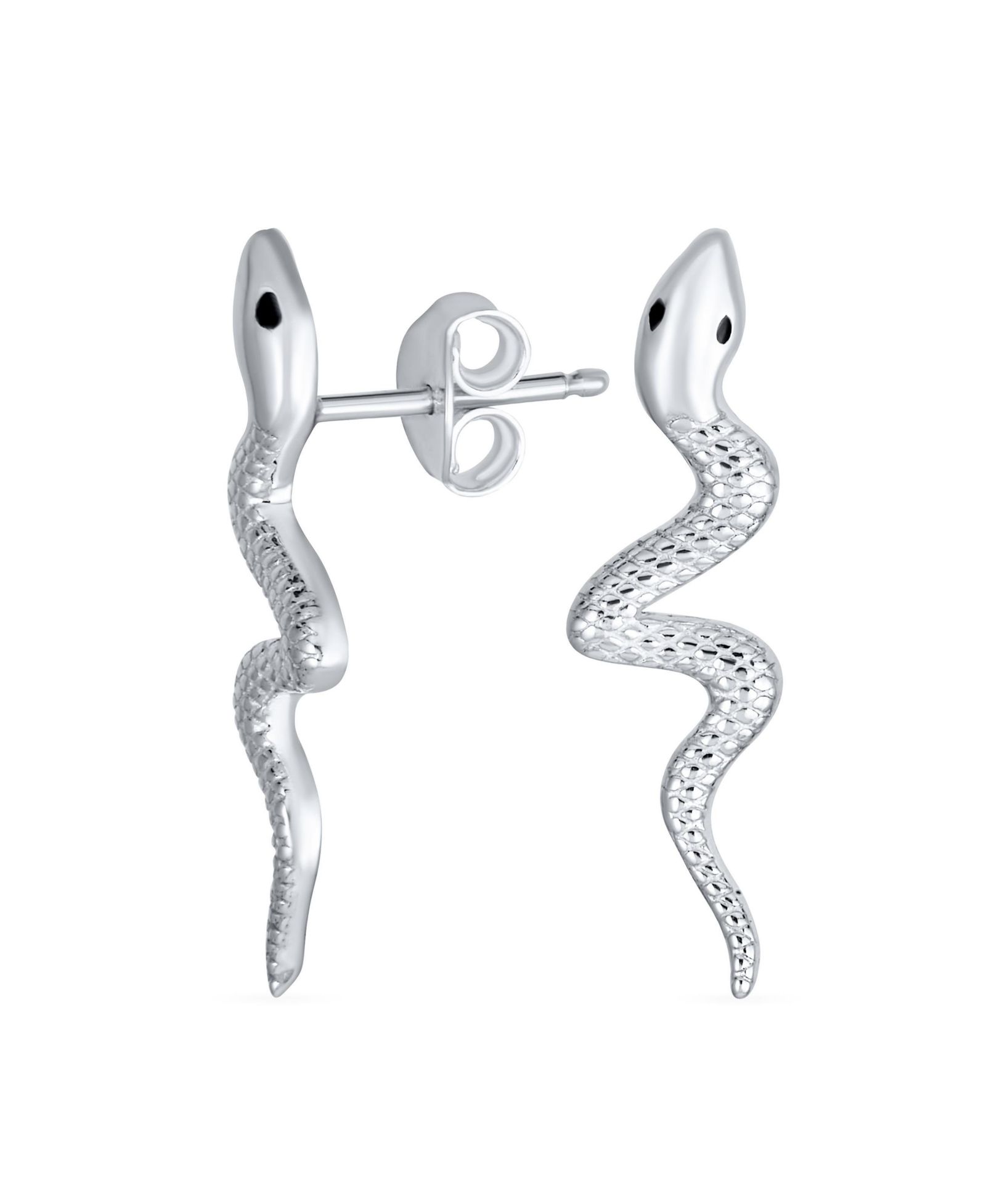 Bling Jewelry Garden Crawler Snake Stud Earrings .925 Sterling Silver