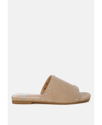 Rag and Co женские слинглетки Rag and Co Odalia Soft Suede Leather Studded Flats