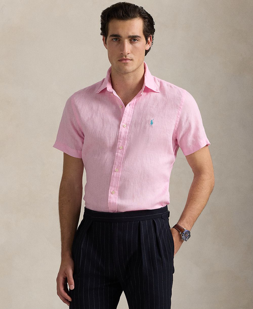 Polo Ralph Lauren Men's Short-Sleeve Linen Button-Up Shirt
