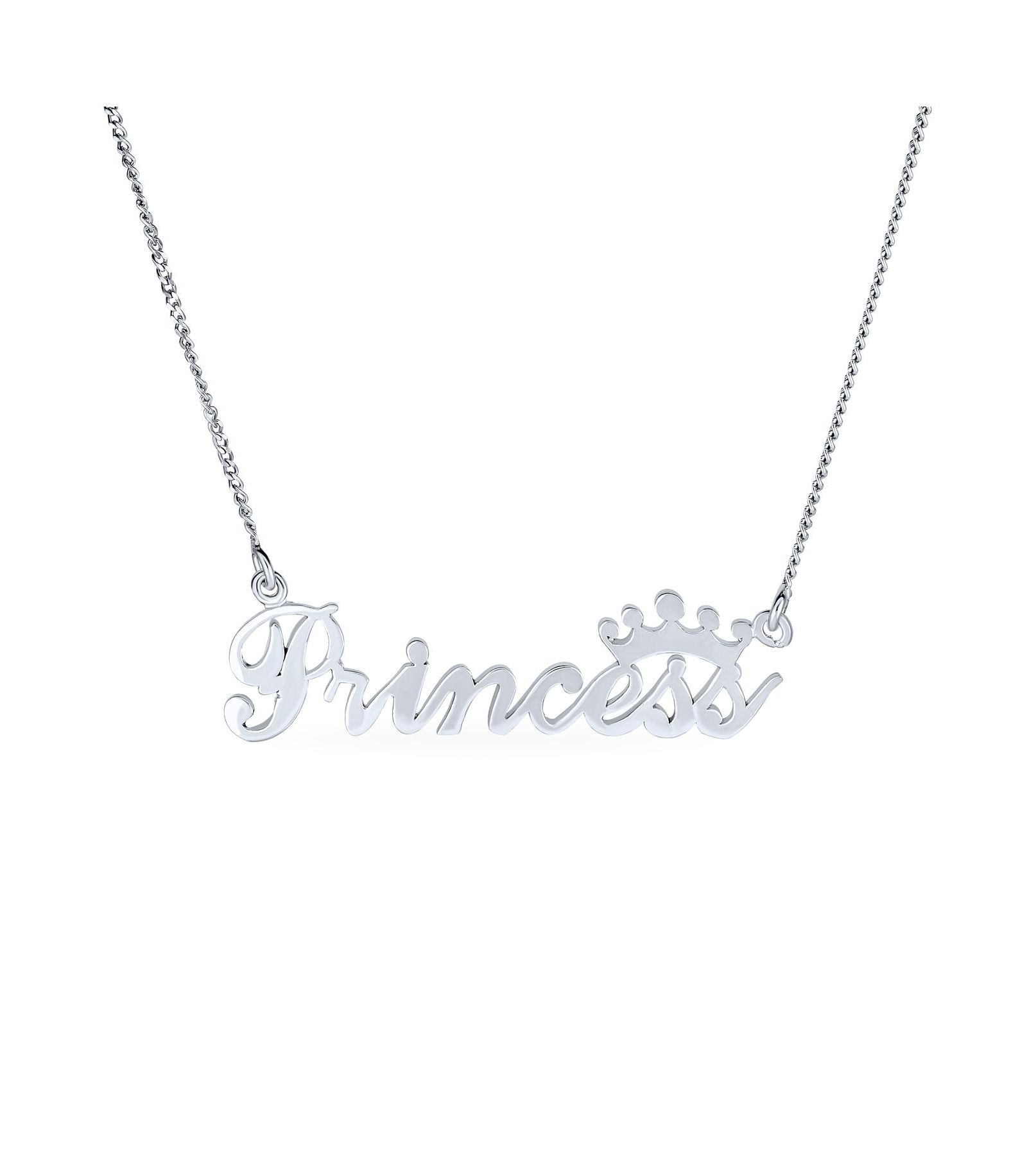 Подвеска-кулон Bling Jewelry Crown and Princess из стерлингового серебра.925