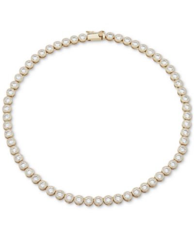 Emily in Paris Gold-Tone Cubic Zirconia Bezel 16" Collar Necklace