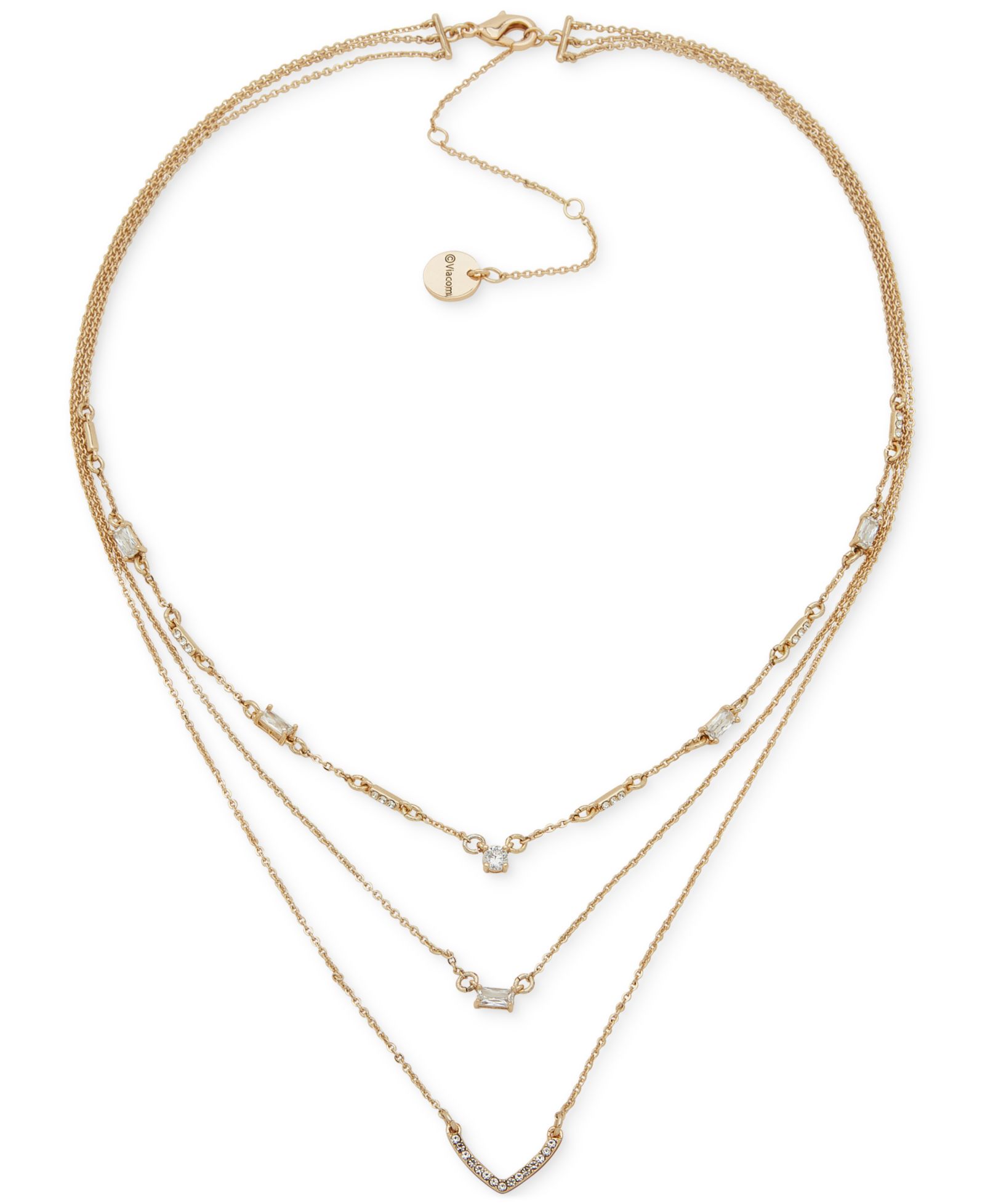 Колье Emily in Paris Gold-Tone Mixed Cubic Zirconia Layered Collar 16" + 3" extender