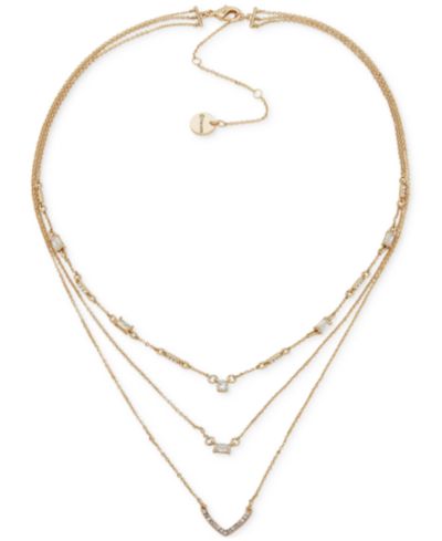 Колье Emily in Paris Gold-Tone Mixed Cubic Zirconia Layered Collar 16" + 3" extender