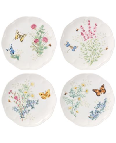 Декоративные тарелки Lenox Butterfly Meadow Herbs, набор из 4 штук