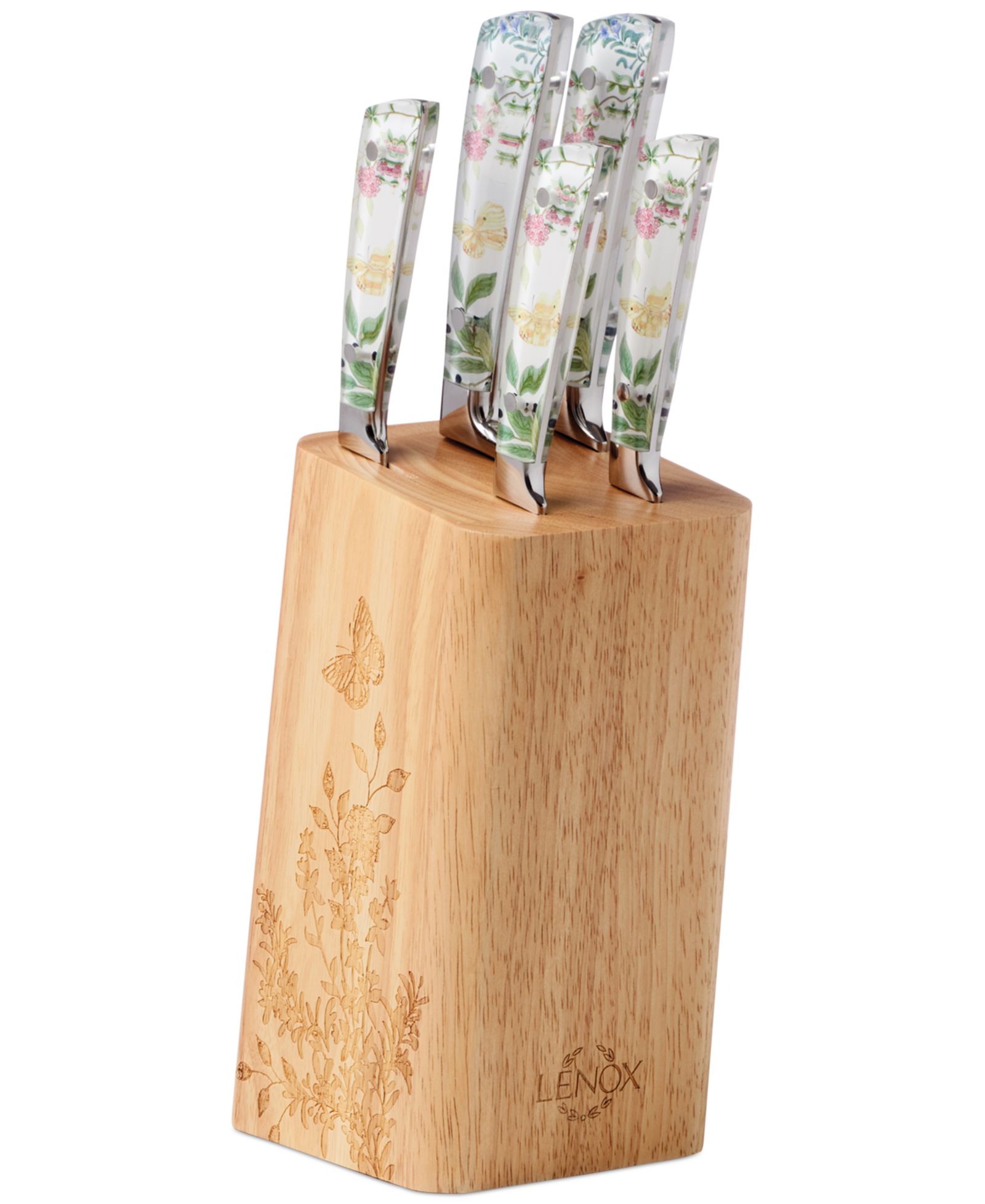 Lenox Butterfly Meadow Herb 6-Piece Cutlery & Block Set