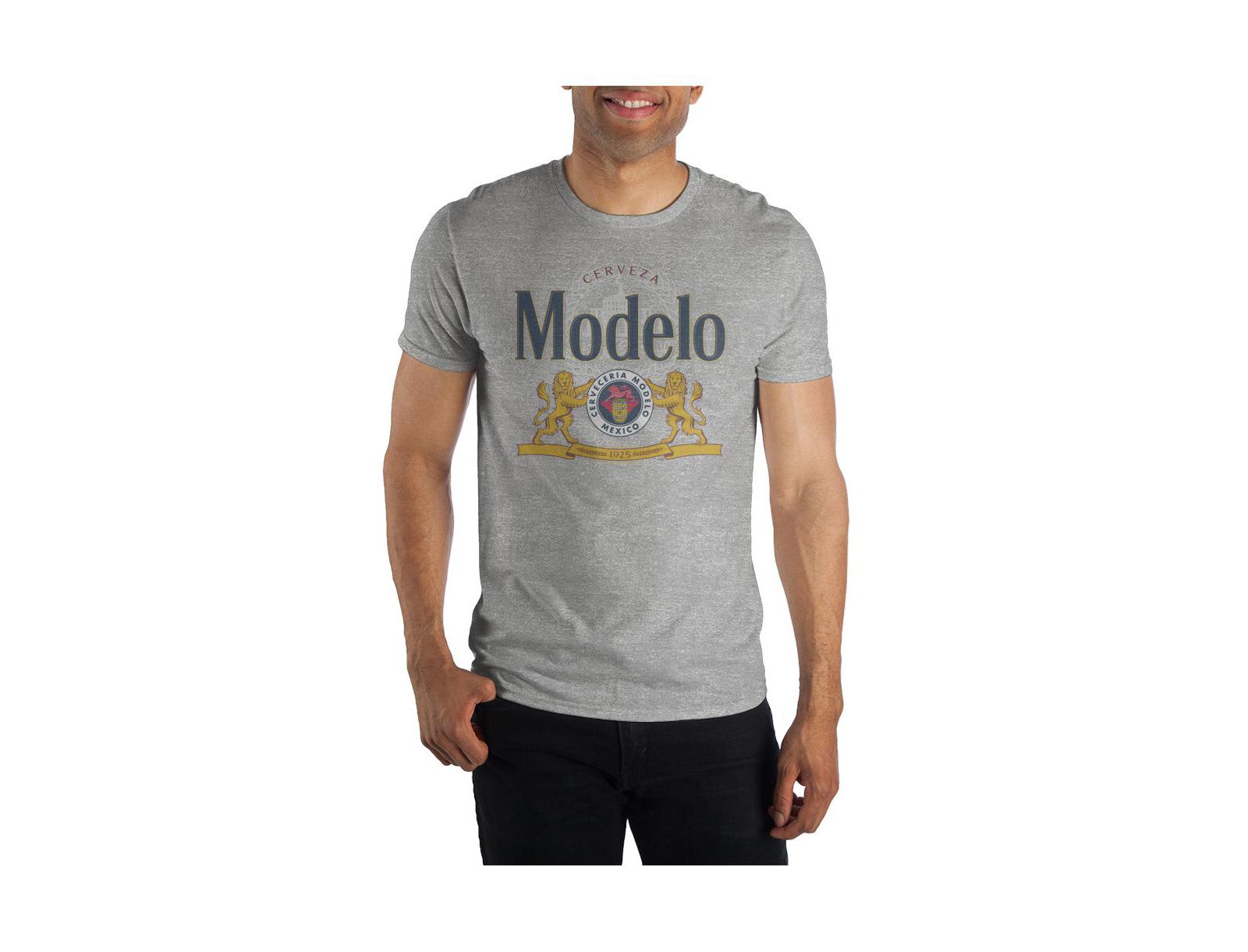 Modelo Мужская серая футболка с логотипом пива