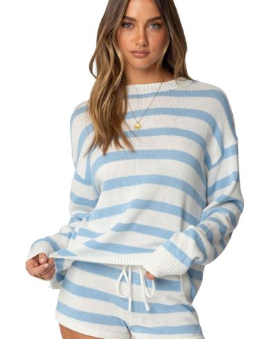 Женский объемный вязаный свитер Edikted Amaris Striped Knit