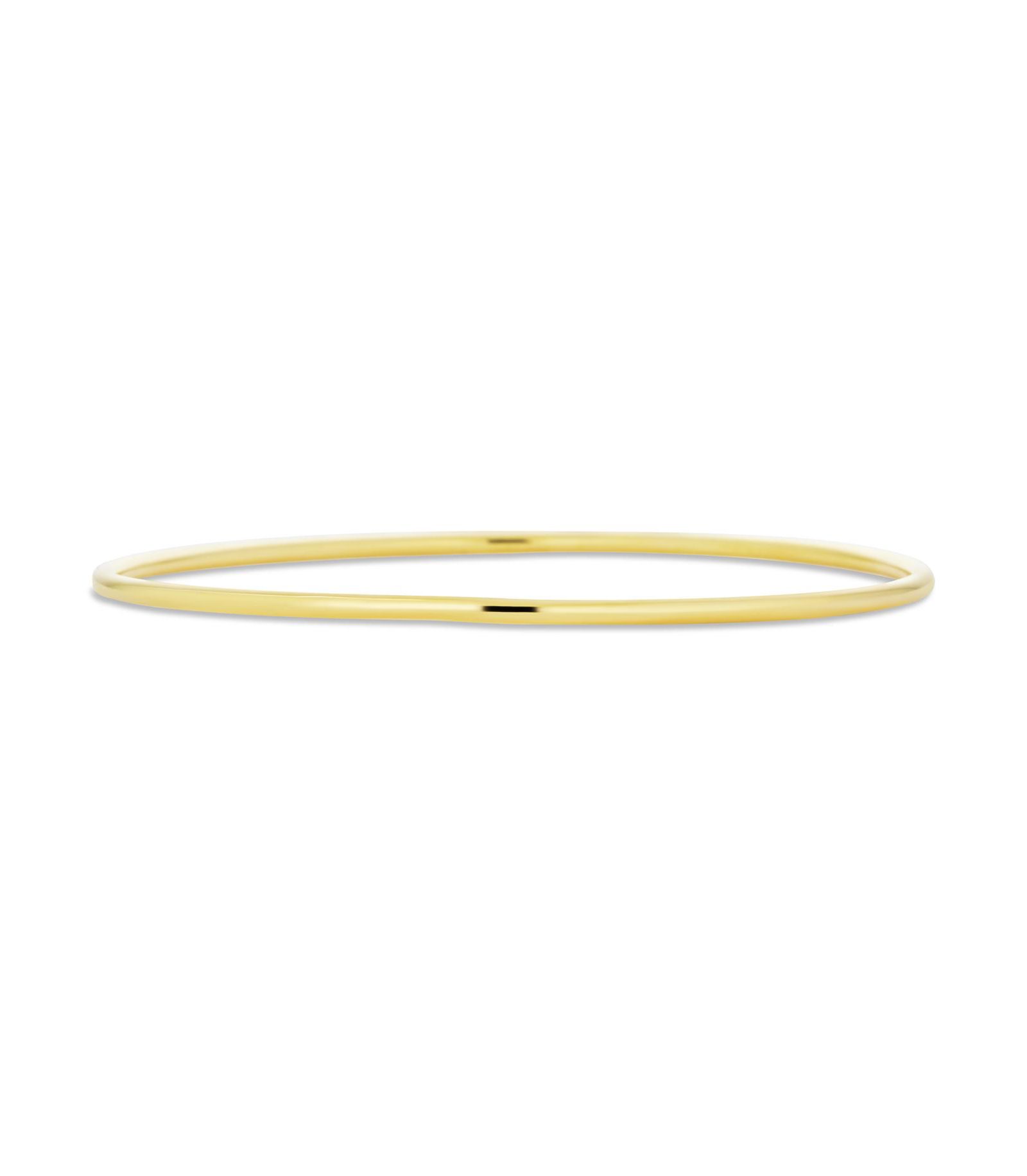 Bling Jewelry Simple Thin 2MM Round Smooth Bangle Bracelet Stackable Yellow Gold Plated
