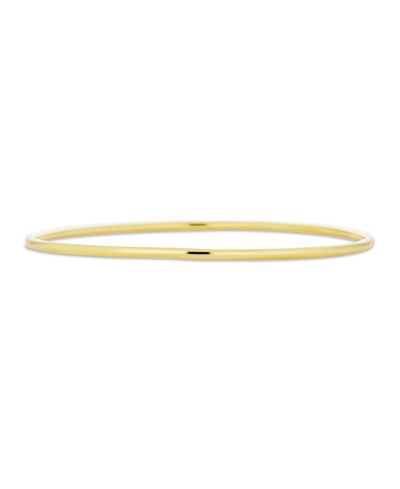 Bling Jewelry Simple Thin 2MM Round Smooth Bangle Bracelet Stackable Yellow Gold Plated