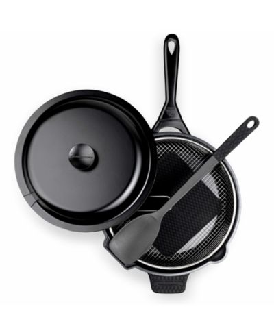granitestone Zuka Everyday Pan 3.25 Qt. Ceramic 10 in 1 Nonstick Multi-Functional Saute Pan with Lid, Nylon Spoon, & Steamer Basket