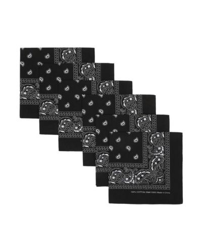 Lightweight Black 22"x22" 6-Pack Bandana Set