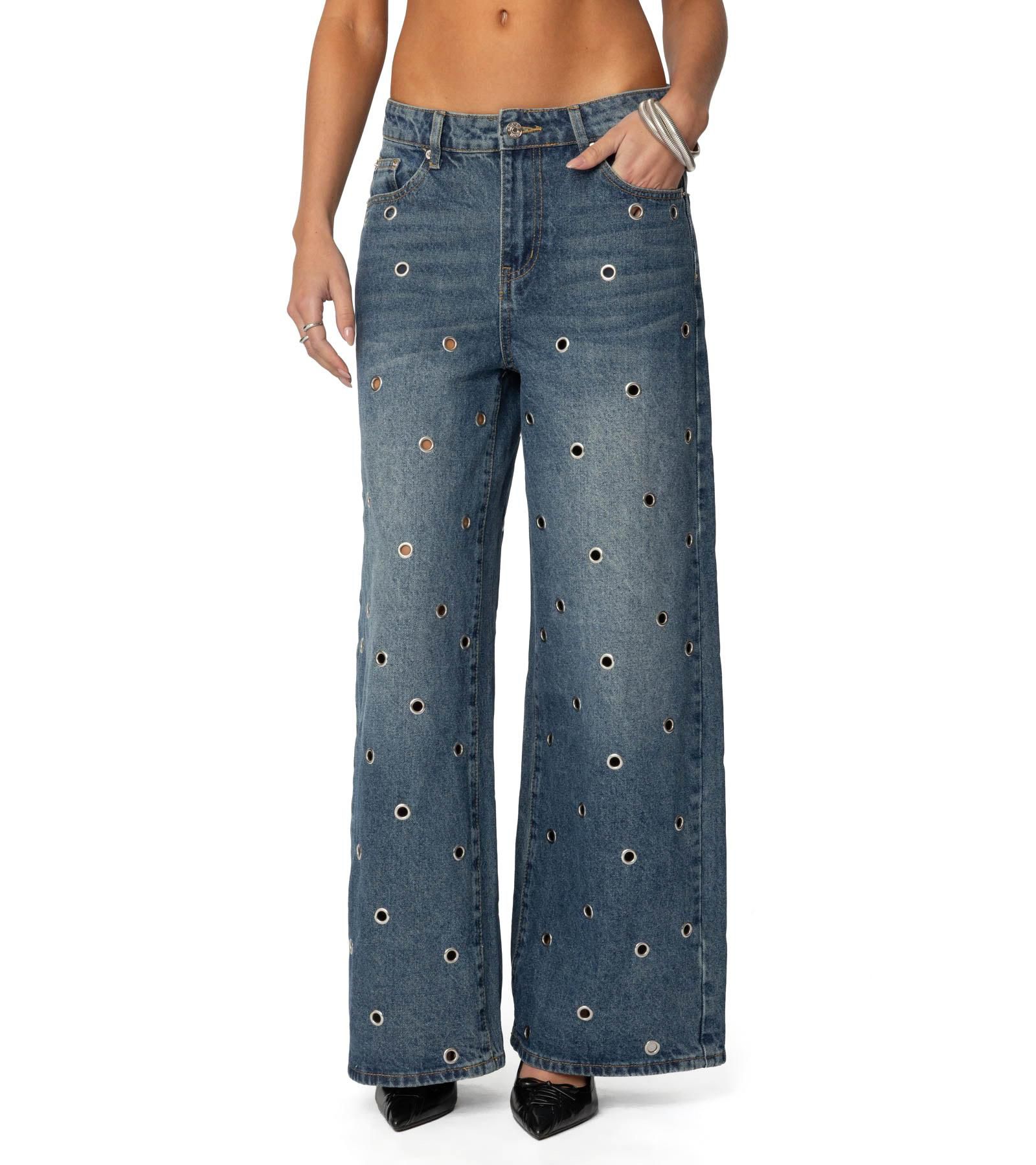 Edikted Женский Jainie Grommet Low Rise Jeans