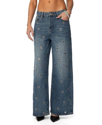 Edikted Женский Jainie Grommet Low Rise Jeans