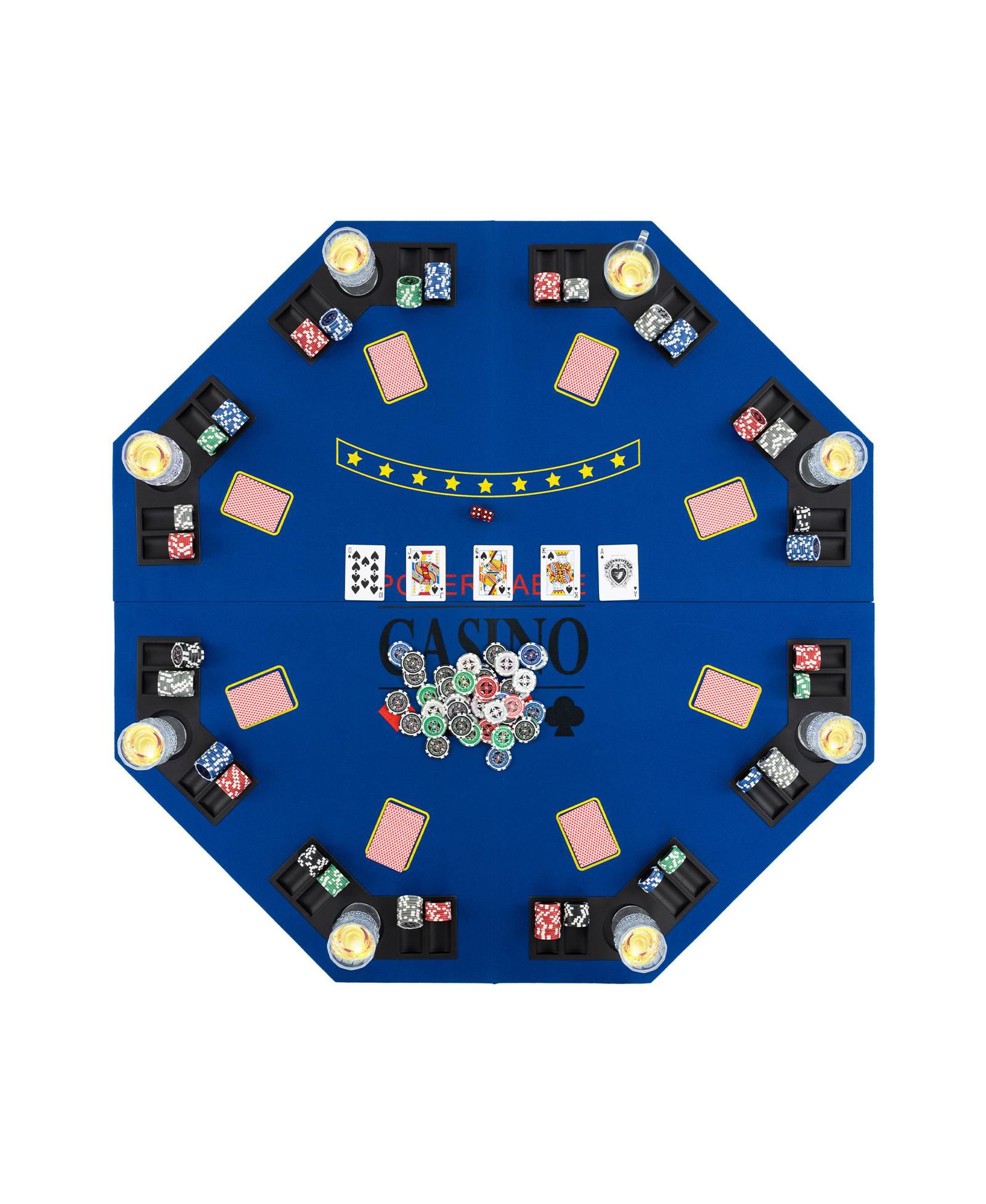 Portable 10 Player Poker Table Top with 84 x 42 Inch Padded Surface