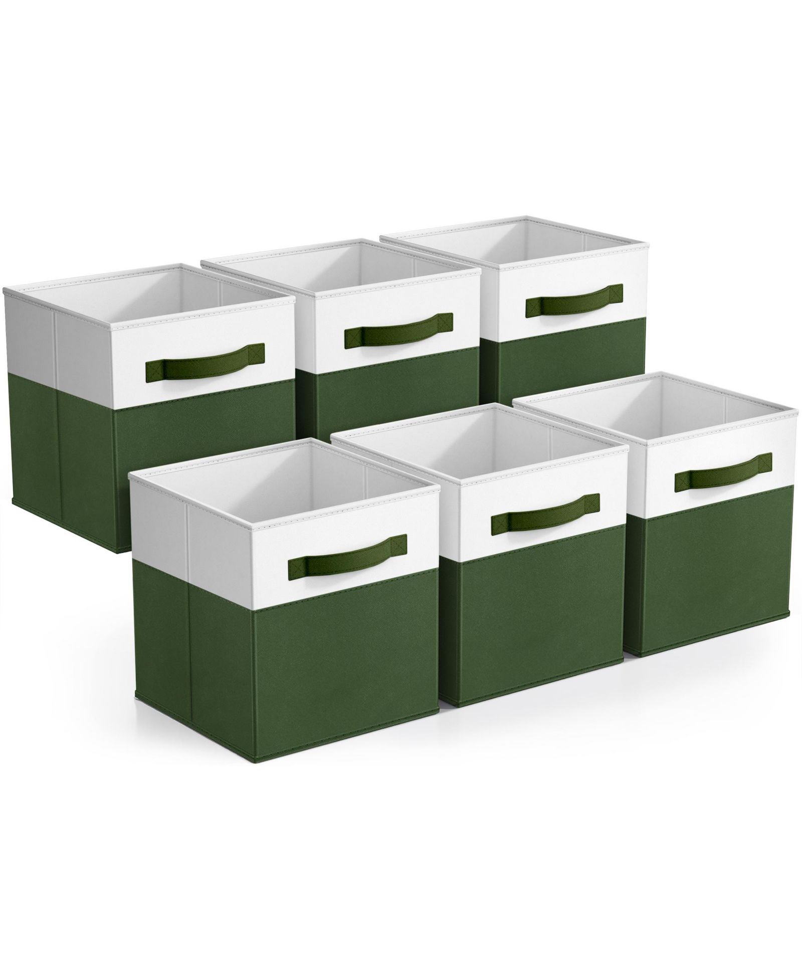 Sorbus 6 Pack 11" Two Tone Foldable Storage Cubes with Handles - Perfect for clothes, toys, books, linens, and more