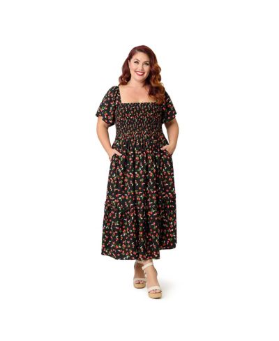 Unique Vintage платье миди Plus Size с утягивающим корсетом