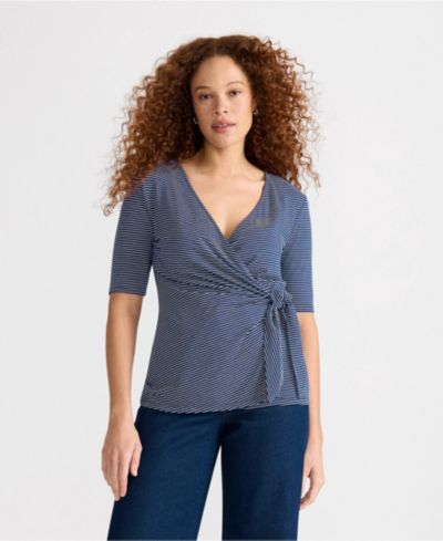 Женская блузка Lands' End Petite Lightweight Jersey Side Tie