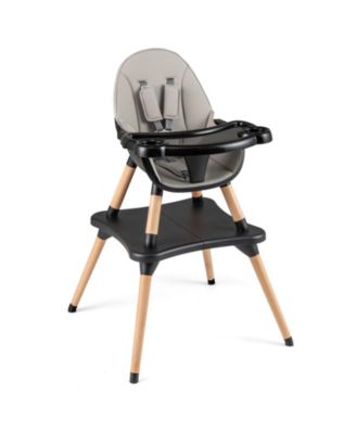 5-in-1 Baby Convertible Wooden High Chair with Detachable Tray