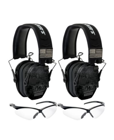 Walkers Razor Slim Wired Noise-Cancelling Shooting Earmuffs and Glasses, 2-Piece Set