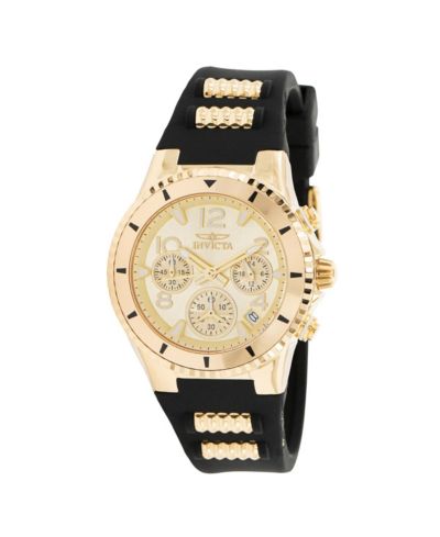 Invicta Women's 36909 BLU Quartz Chronograph Gold Dial Watch