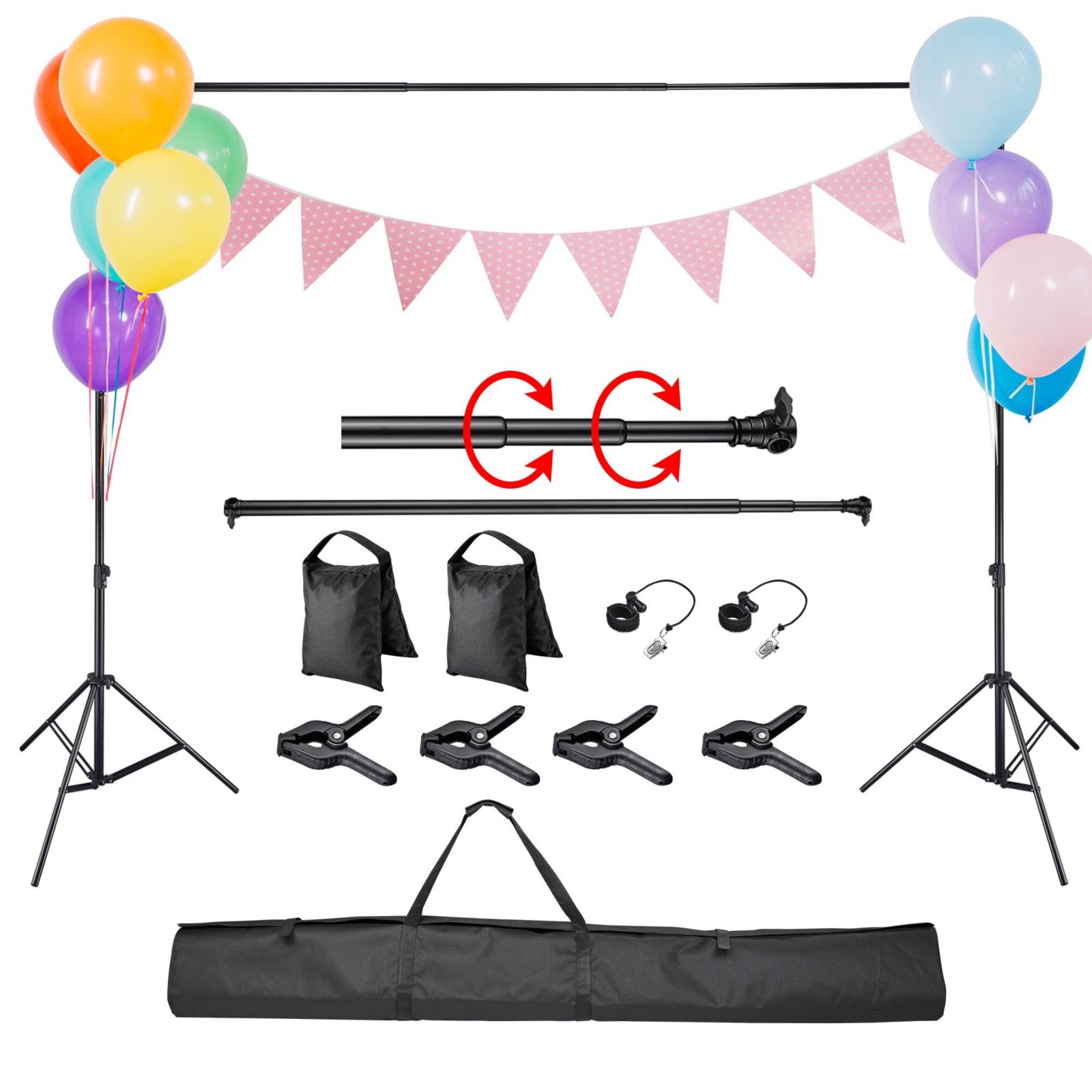 Yescom 9.5x10 Ft Photo Backdrop Stand Kit Tripod Crossbar for Muslin Background Studio
