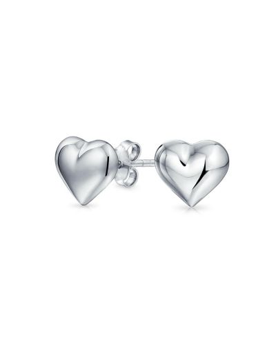 Серьги-гвоздики Bling Jewelry в форме сердца из стерлингового серебра