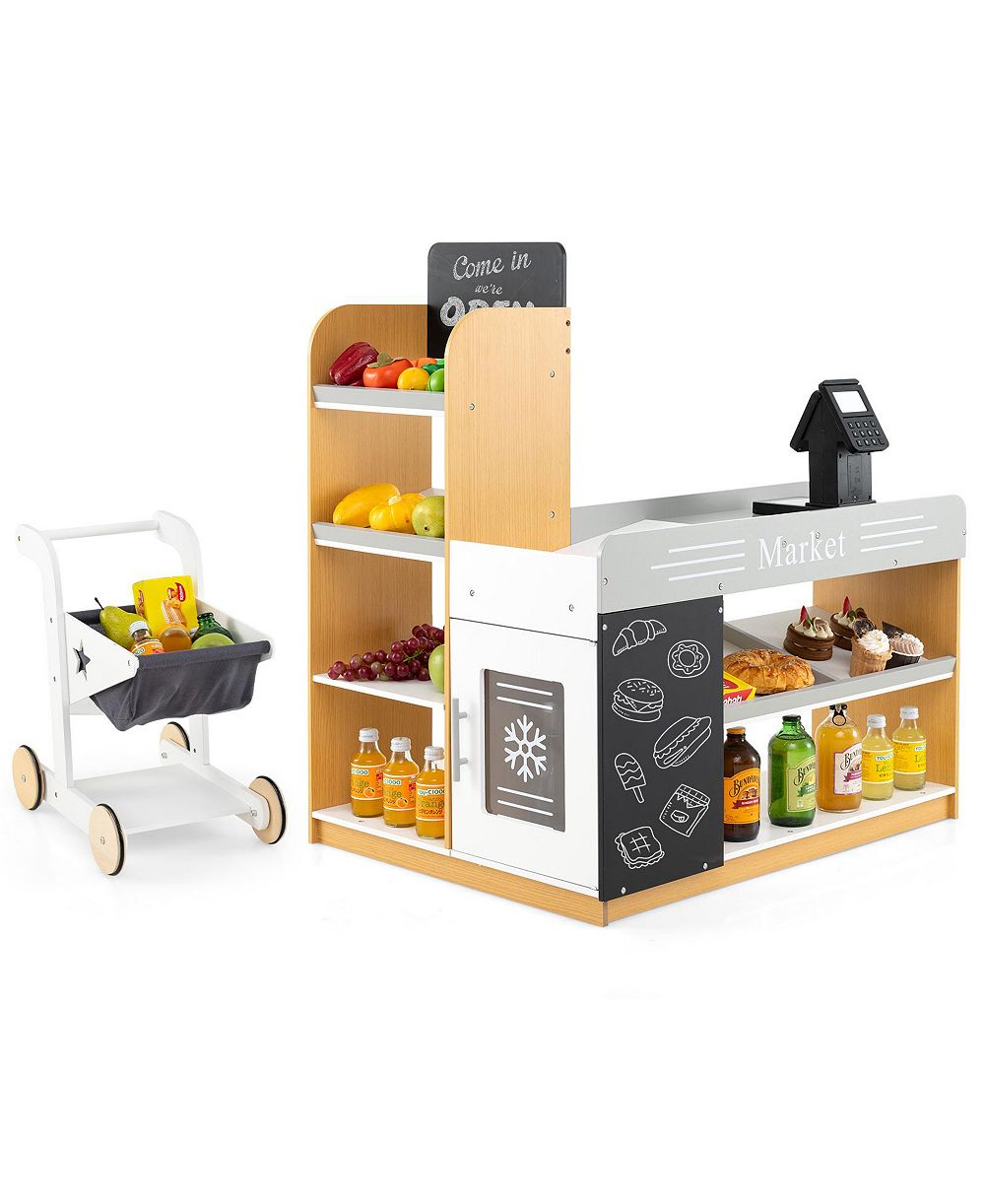 Slickblue игровой набор Grocery Store с тележкой и 2 меловыми досками