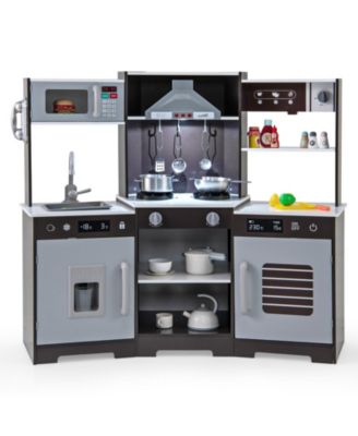 Slickblue Wooden Kitchen Play Set with Lights & Sounds, Ages 3+