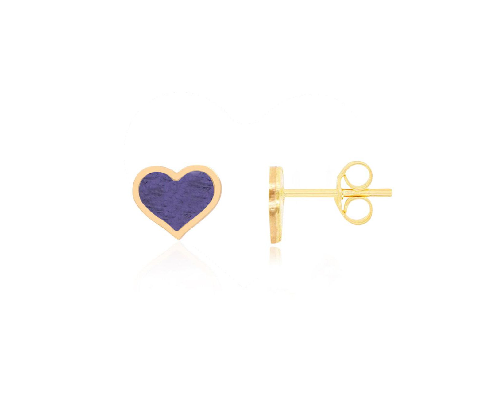 The Lovery Amethyst Heart Stud Earrings